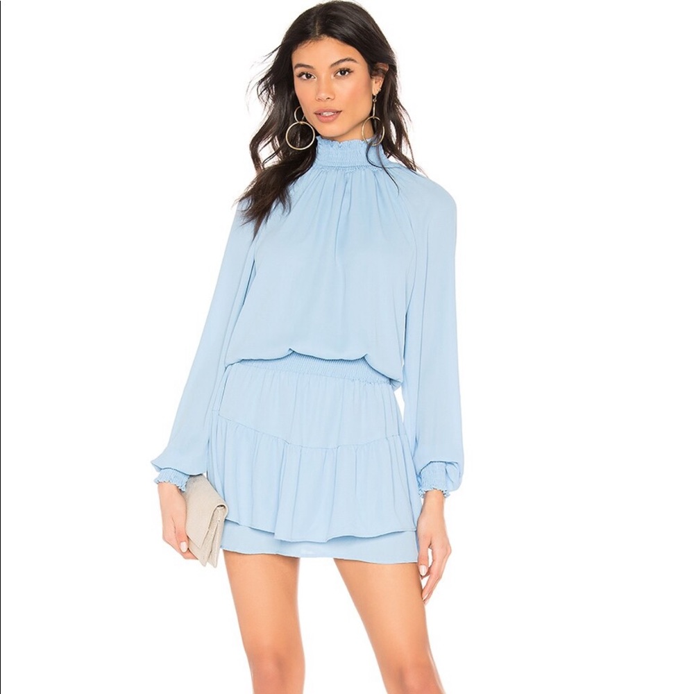 X REVOLVE Smocked Turtleneck Dress